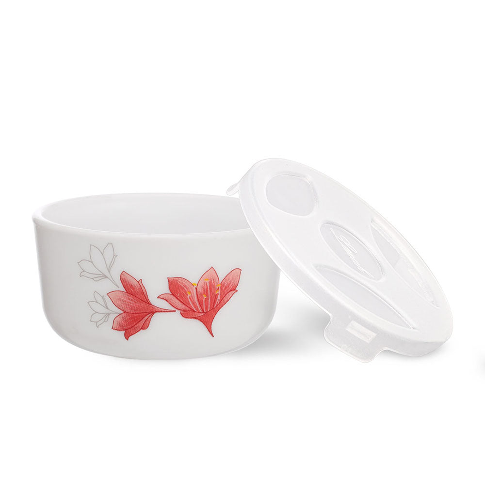 My Borosil Opalware Bowls & Katoris 6 pc Set Ruby Katori w Lid