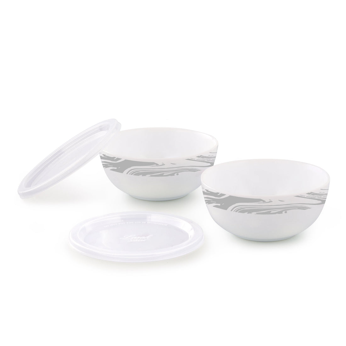 My Borosil Breakfast & Snack Sets 2 pc Set Marble Snack Bowl with Cover