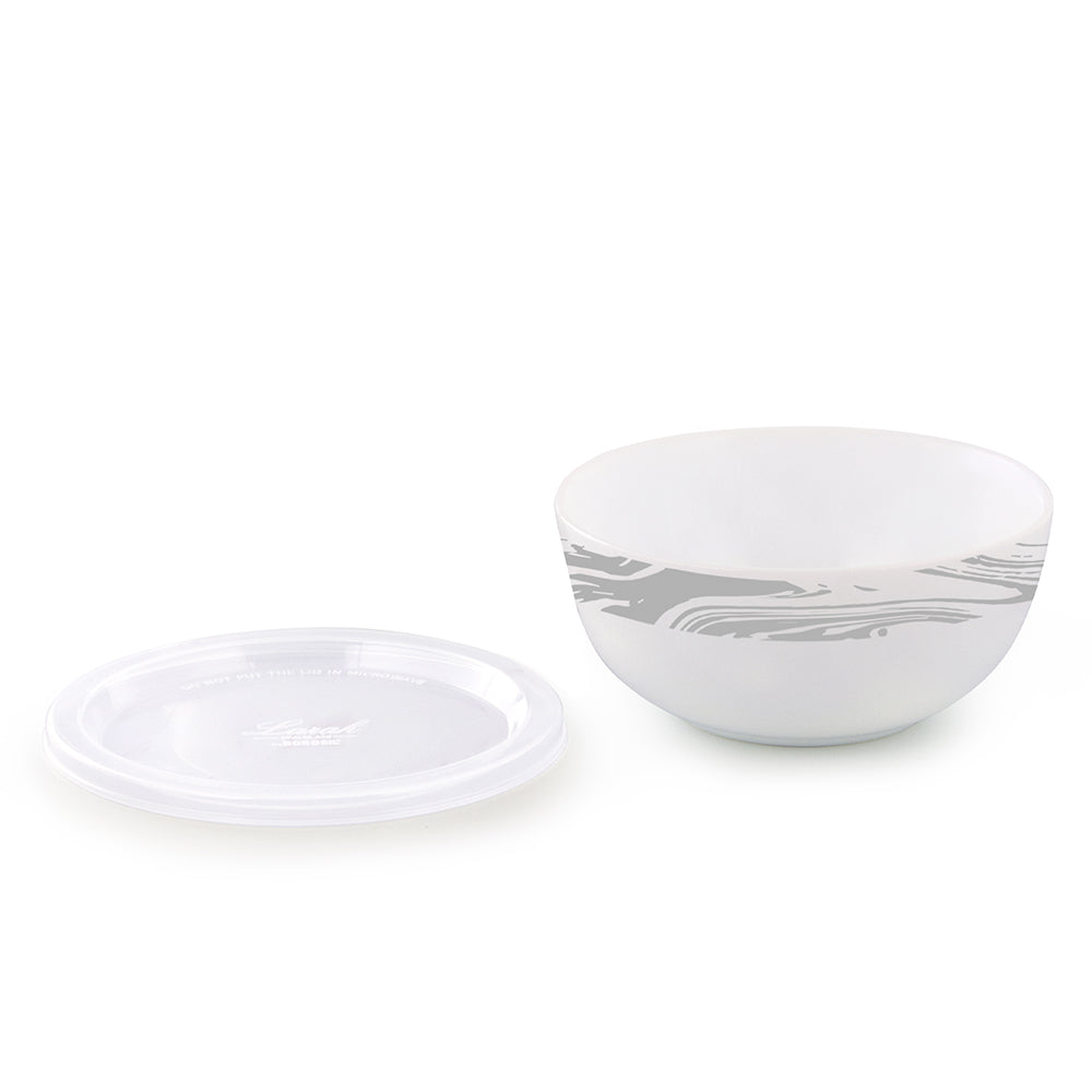 My Borosil Breakfast & Snack Sets 2 pc Set Marble Snack Bowl with Cover