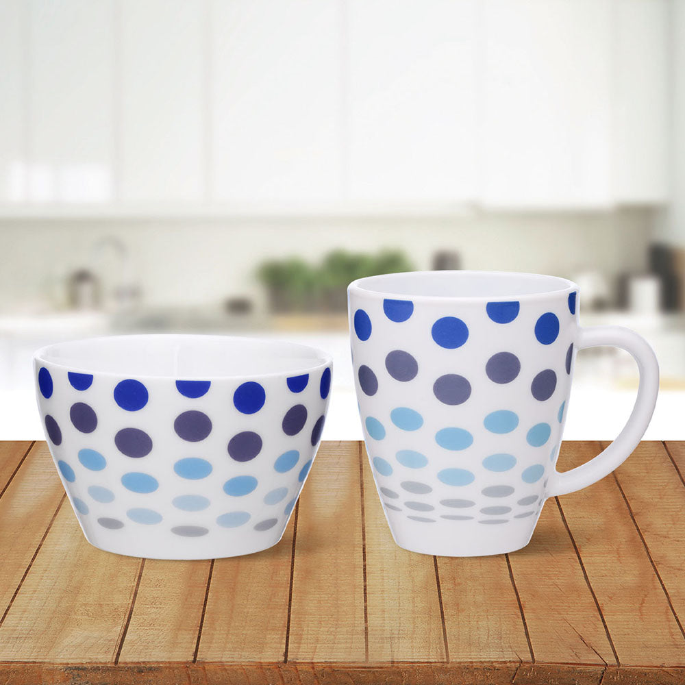 My Borosil Breakfast & Snack Sets 2 pc Set Polka Blue Breakfast Set