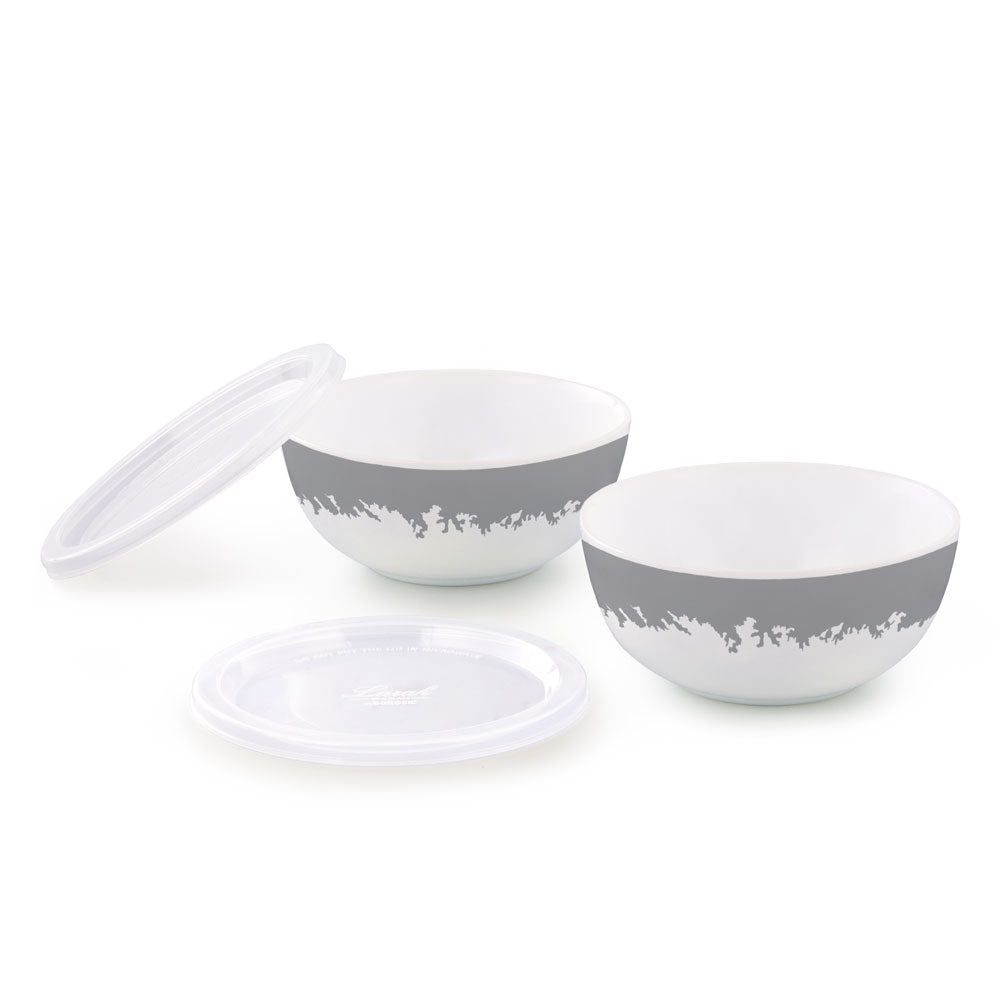 My Borosil Breakfast & Snack Sets 2 pc Set Silver Luna Snack Bowl with Cover