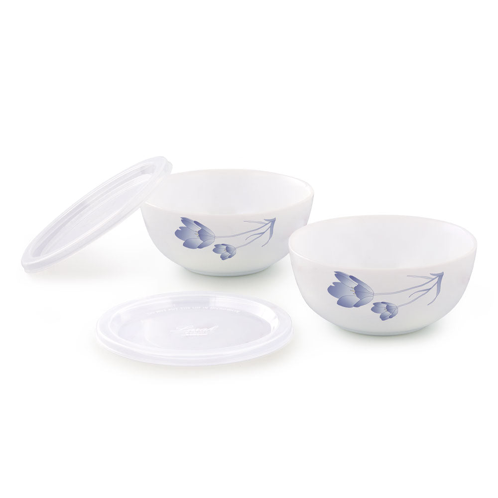 My Borosil Breakfast & Snack Sets 2 pc Set Tulip Snack Bowl with Cover