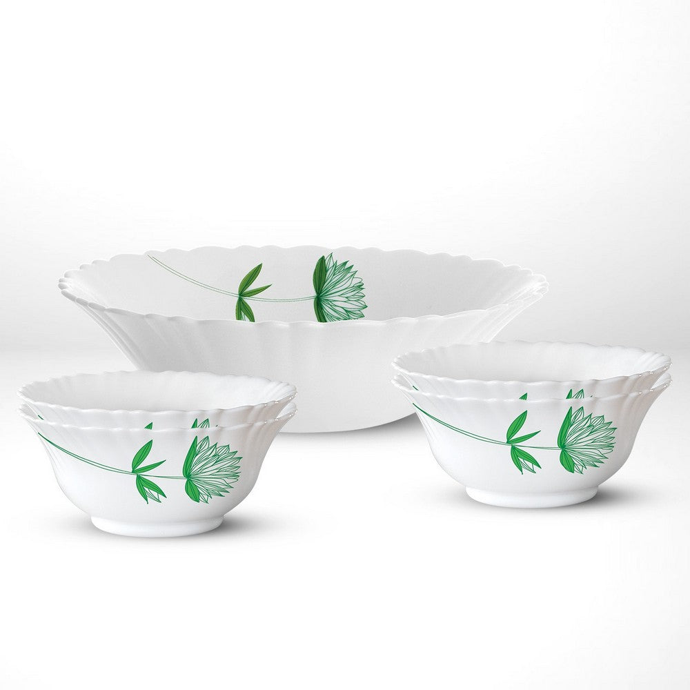 My Borosil Breakfast & Snack Sets 5 pc Set (Mini) Green Lily Pudding Set