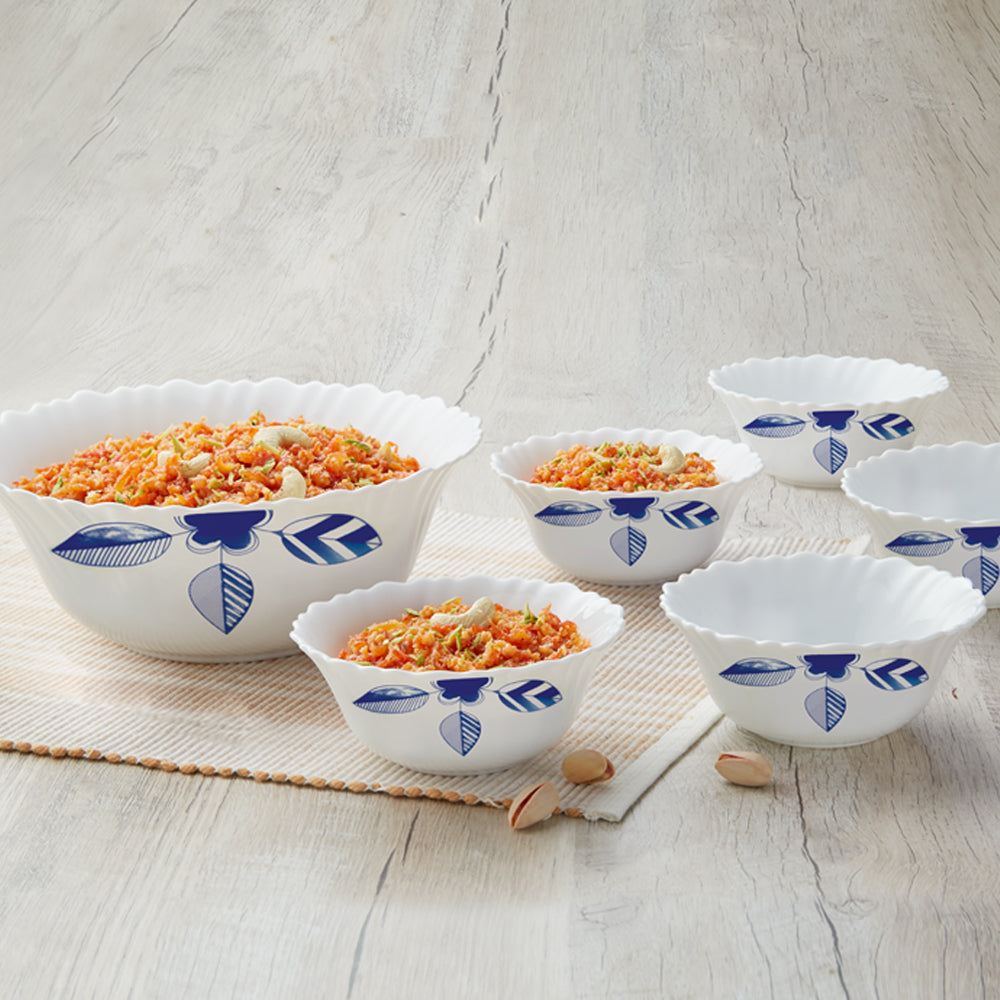 Larah by Borosil Morning Glory Pudding Set, 7 pc (Mini)