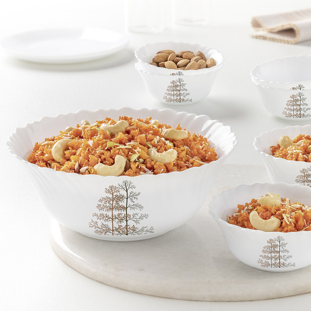 Larah by Borosil Pine Pudding Set, 7 pc (Mini)