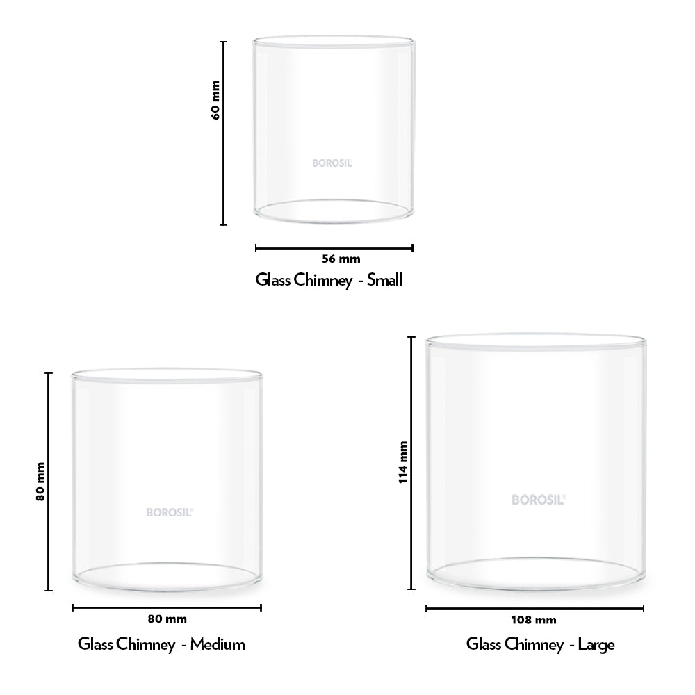 My Borosil Glass Chimney Borosil Glass Chimney Set of 2