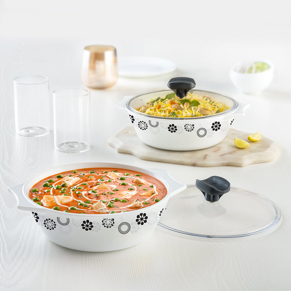 My Borosil Opalware Casseroles 2 pc Set Universe Casserole Set