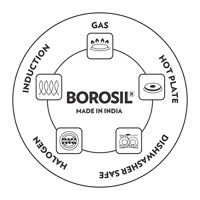 My Borosil Casseroles & Kadhais Cookfresh SS Flat Kadhai + Lid