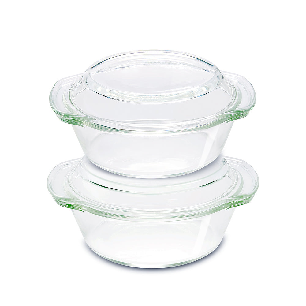 My Borosil Glass Casseroles Set of 2 Round Casserole, Set of 2