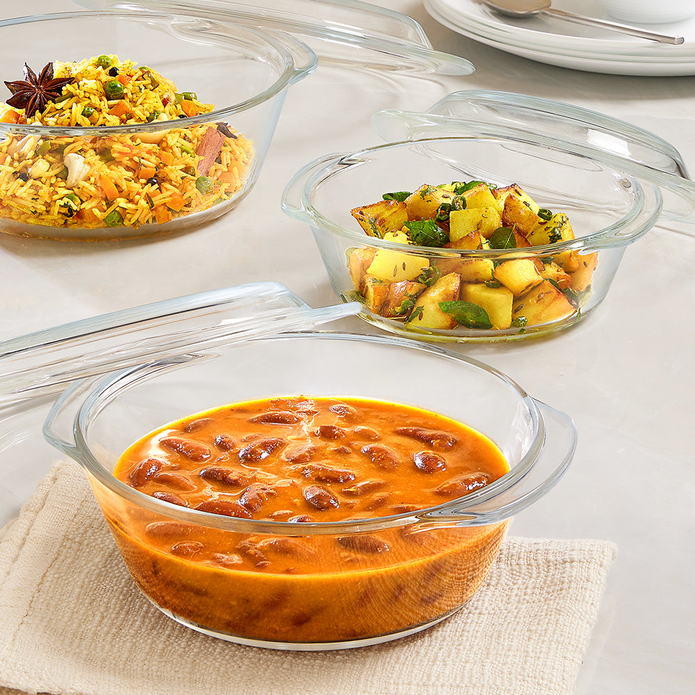 Round Glass Casserole Set