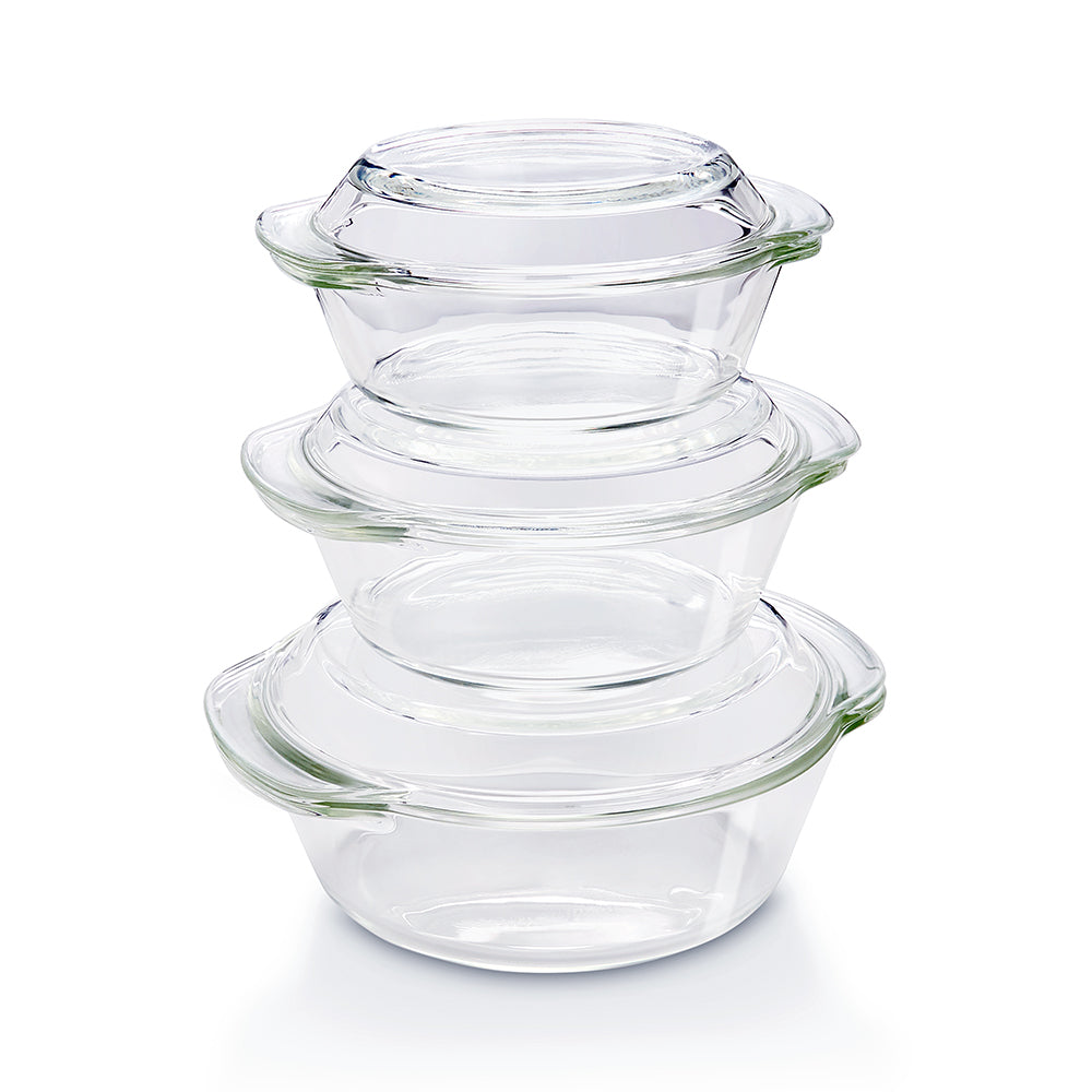 My Borosil Glass Casseroles Set of 3 Round Casserole, Set of 3