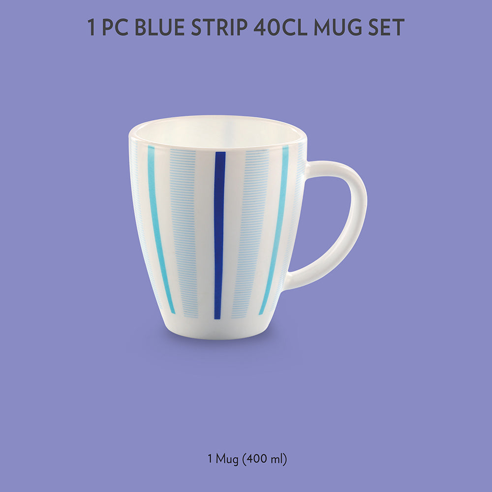 My Borosil Opalware Coffee Mugs & Travel Mugs 1 x 400 ml Blue Strip Mug