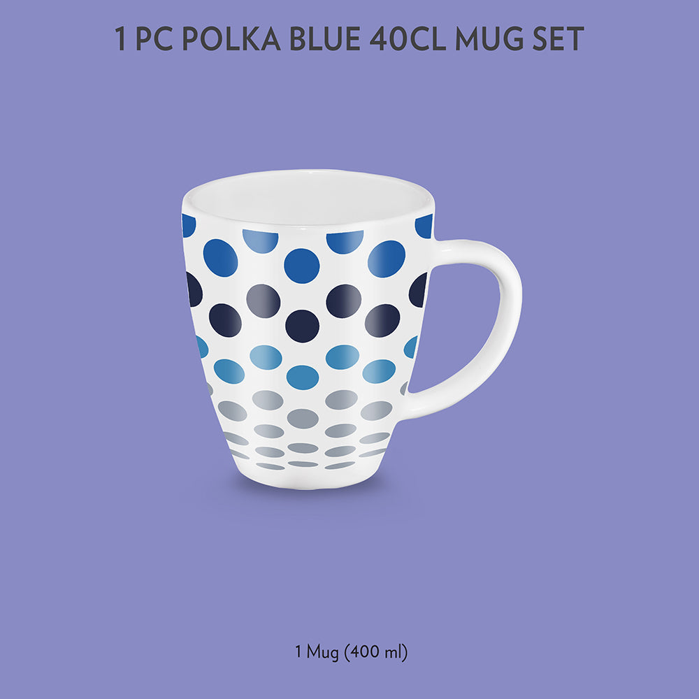 My Borosil Opalware Coffee Mugs & Travel Mugs 1 x 400 ml Polka Blue Mug