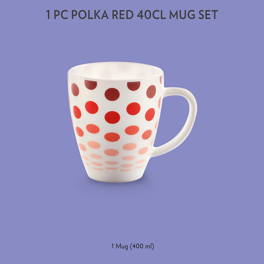 My Borosil Opalware Coffee Mugs & Travel Mugs 1 x 400 ml Polka Red Mug