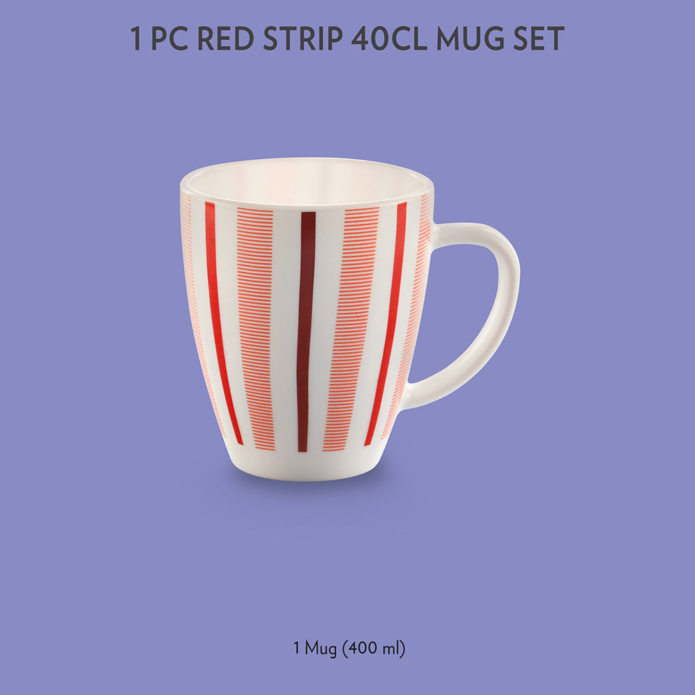 My Borosil Opalware Coffee Mugs & Travel Mugs 1 x 400 ml Red Strip Mug