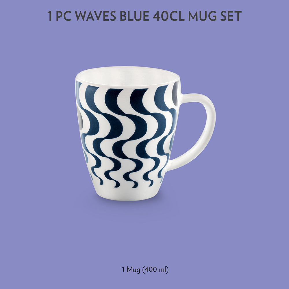 My Borosil Opalware Coffee Mugs & Travel Mugs 1 x 400 ml Waves Blue Mug