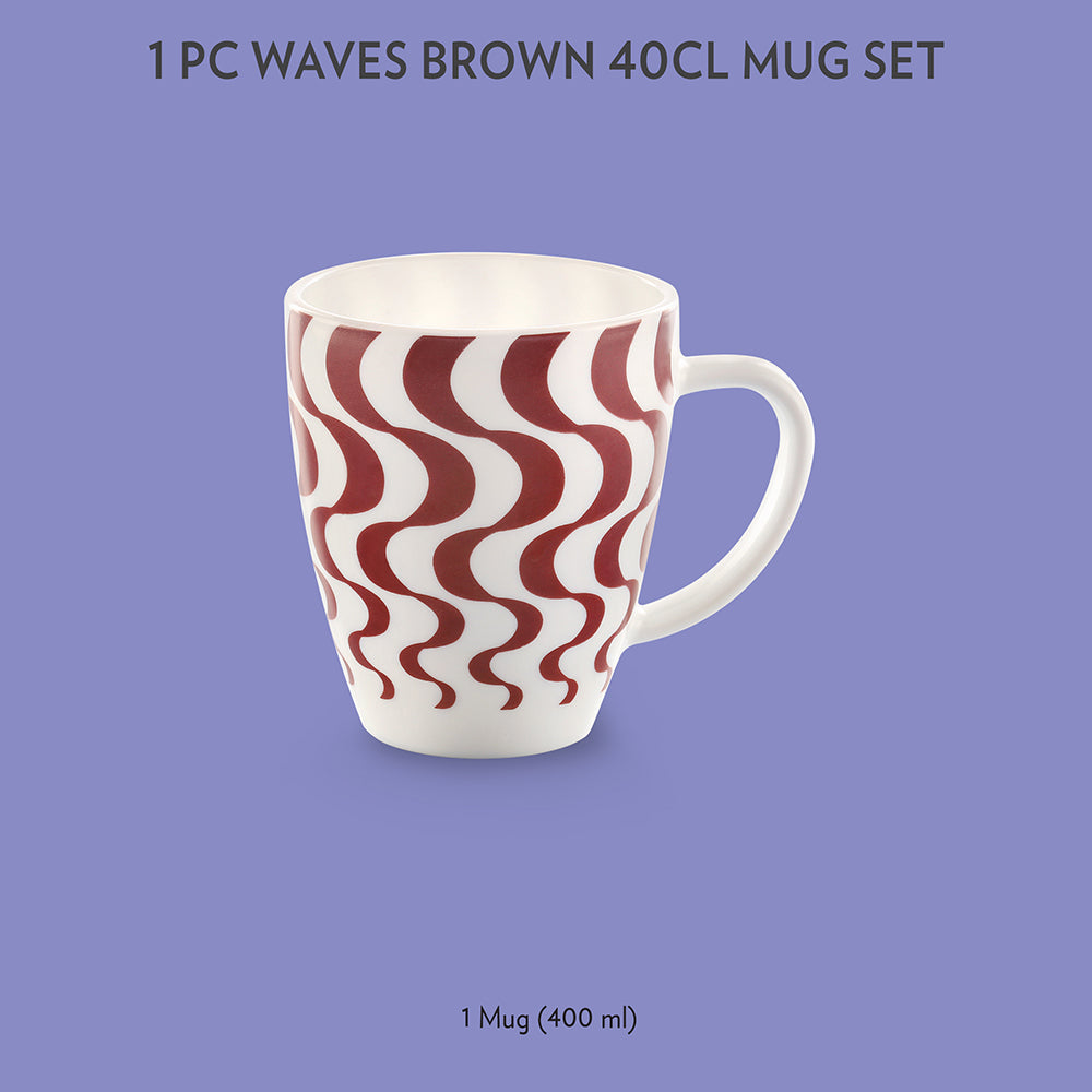 My Borosil Opalware Coffee Mugs & Travel Mugs 1 x 400 ml Waves Brown Mug
