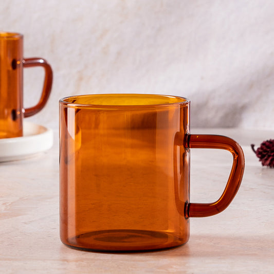 My Borosil Coffee Mugs & Travel Mugs 190 ml x 6 Vision Amber Mug, Set of 6