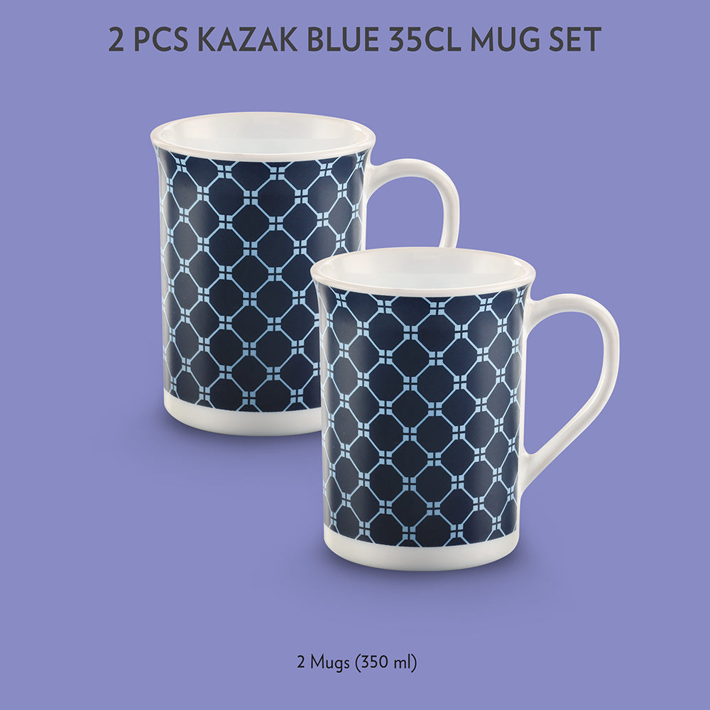 My Borosil Opalware Coffee Mugs & Travel Mugs 2 x 350 ml Kazak Blue Mug