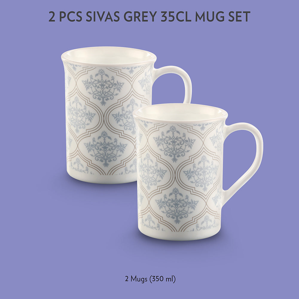 My Borosil Opalware Coffee Mugs & Travel Mugs 2 x 350 ml Sivas Grey Mug