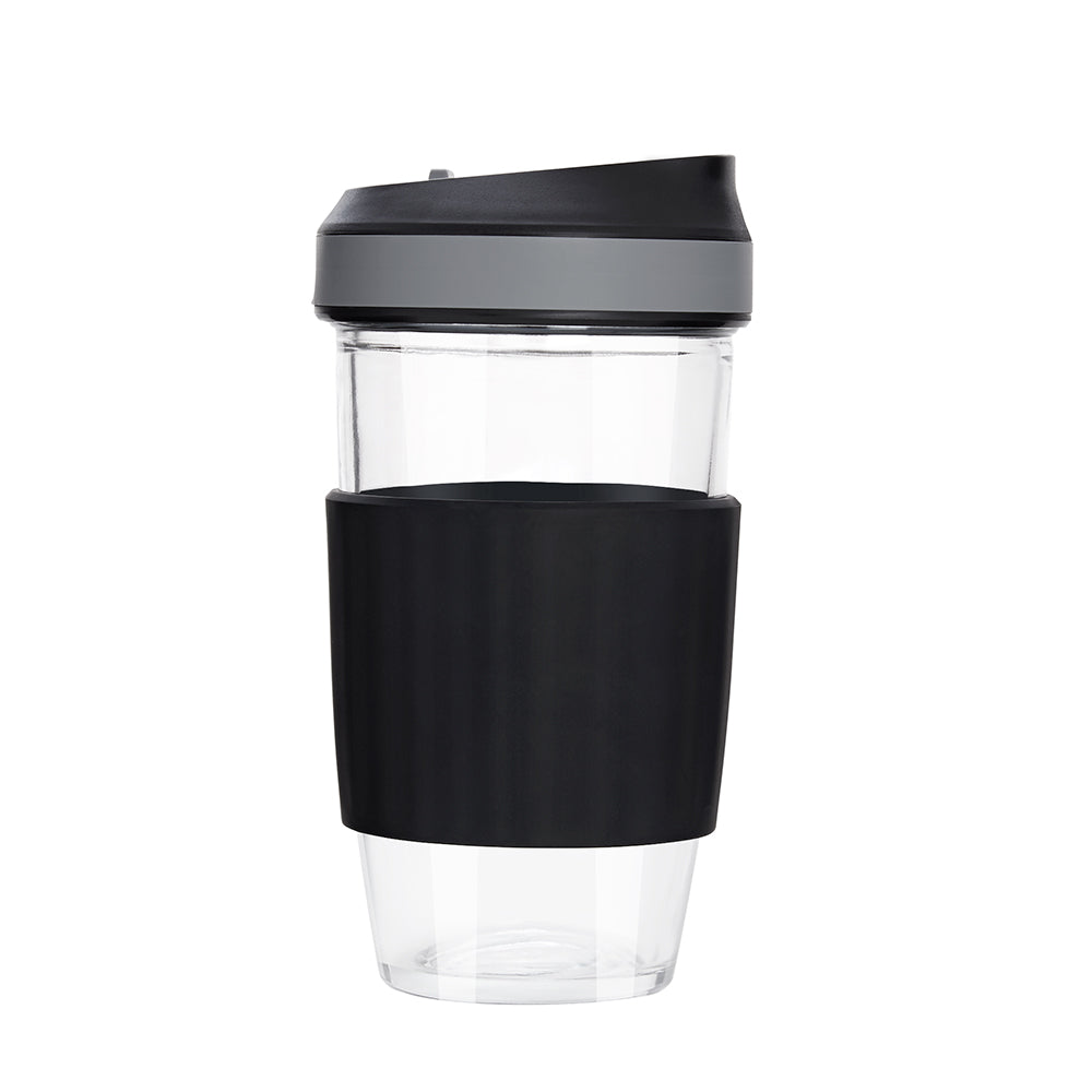 My Borosil Coffee Mugs & Travel Mugs 450 ml Glass Travel Mug, Black