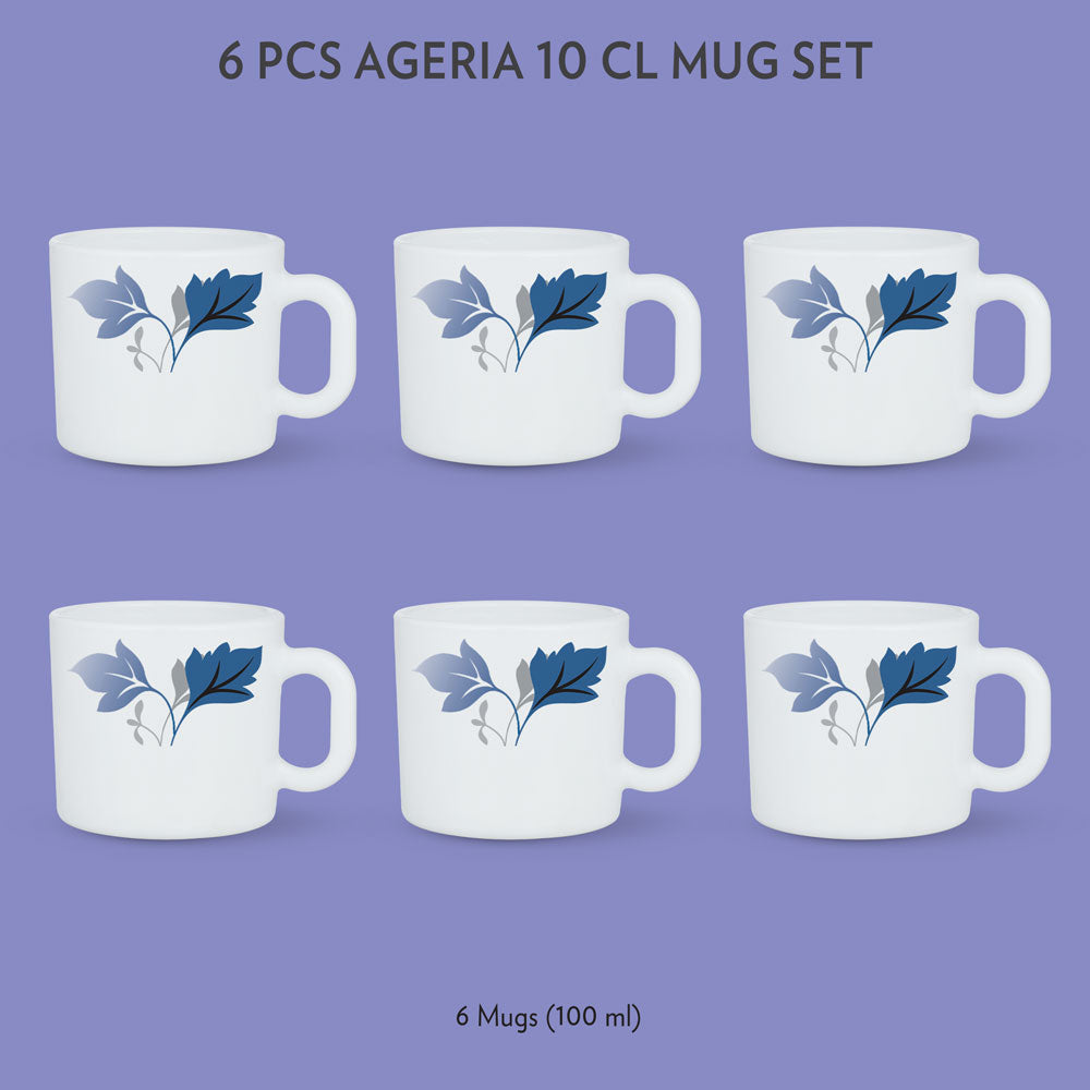 My Borosil Opalware Coffee Mugs & Travel Mugs 6 x 100 ml Ageria Mug Set