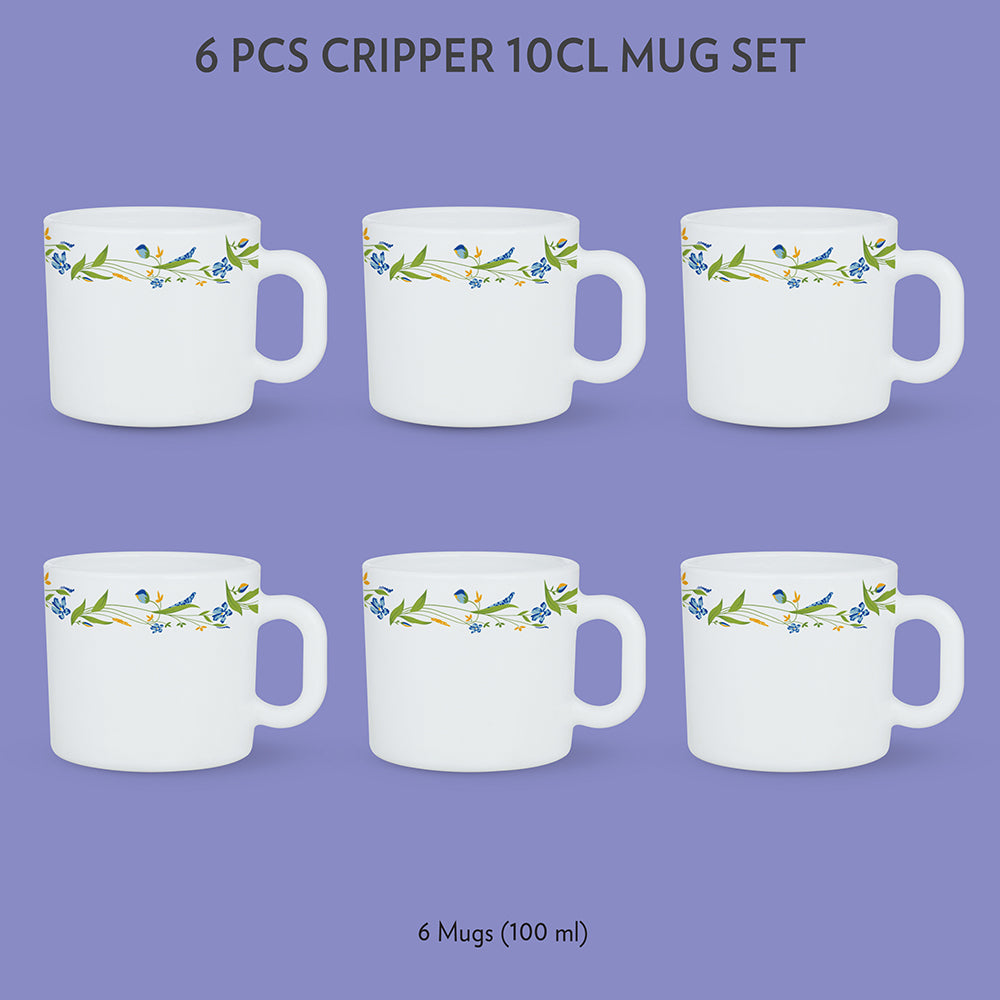 My Borosil Opalware Coffee Mugs & Travel Mugs 6 x 100 ml Cripper Mug Set