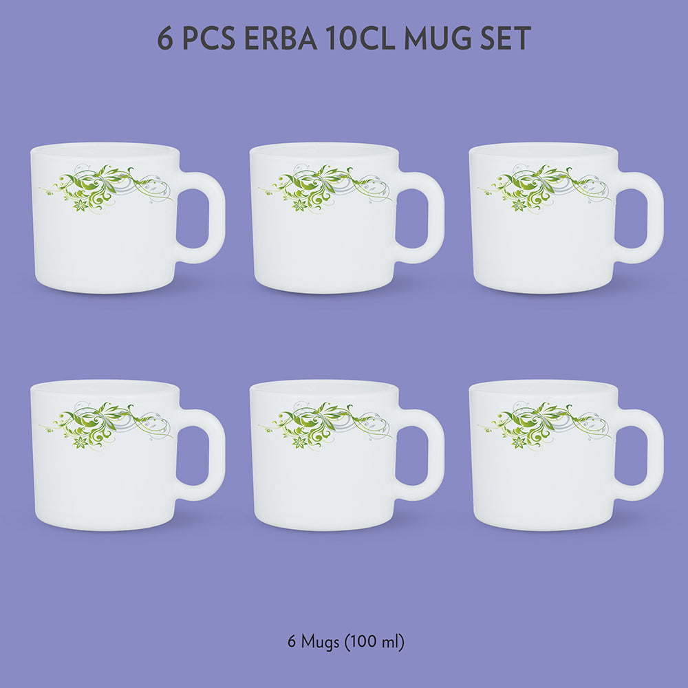 My Borosil Opalware Coffee Mugs & Travel Mugs 6 x 100 ml Erba Mug Set