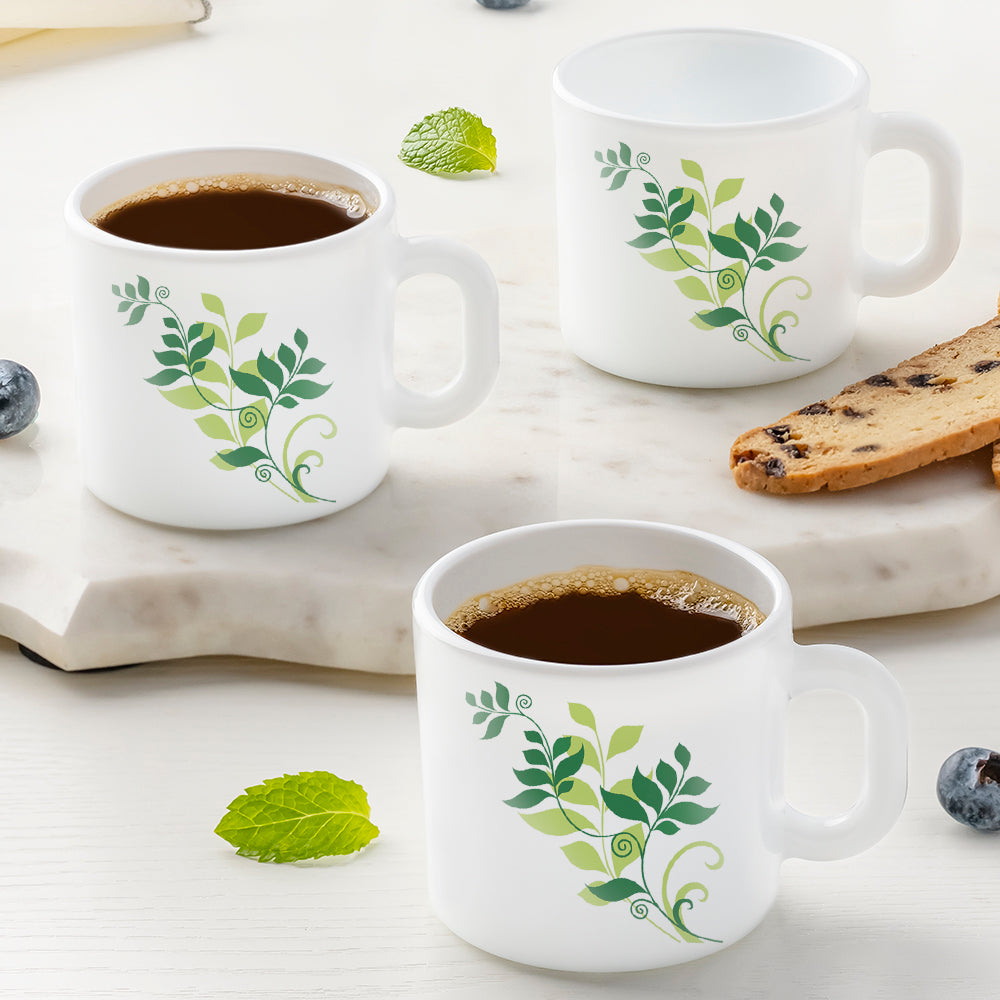 My Borosil Opalware Coffee Mugs & Travel Mugs 6 x 100 ml Fern Mug Set