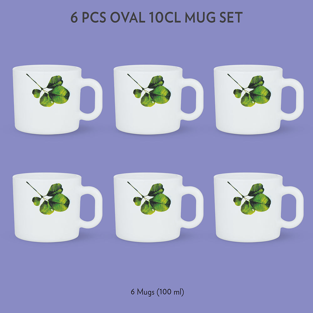 My Borosil Opalware Coffee Mugs & Travel Mugs 6 x 100 ml Oval Mug Set