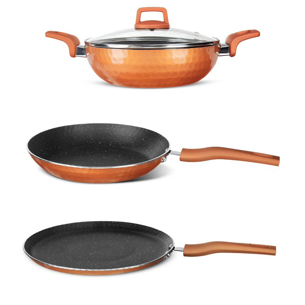 My Borosil Cookware Set 4 pc Set Russet Cookware Set, 4 Pc