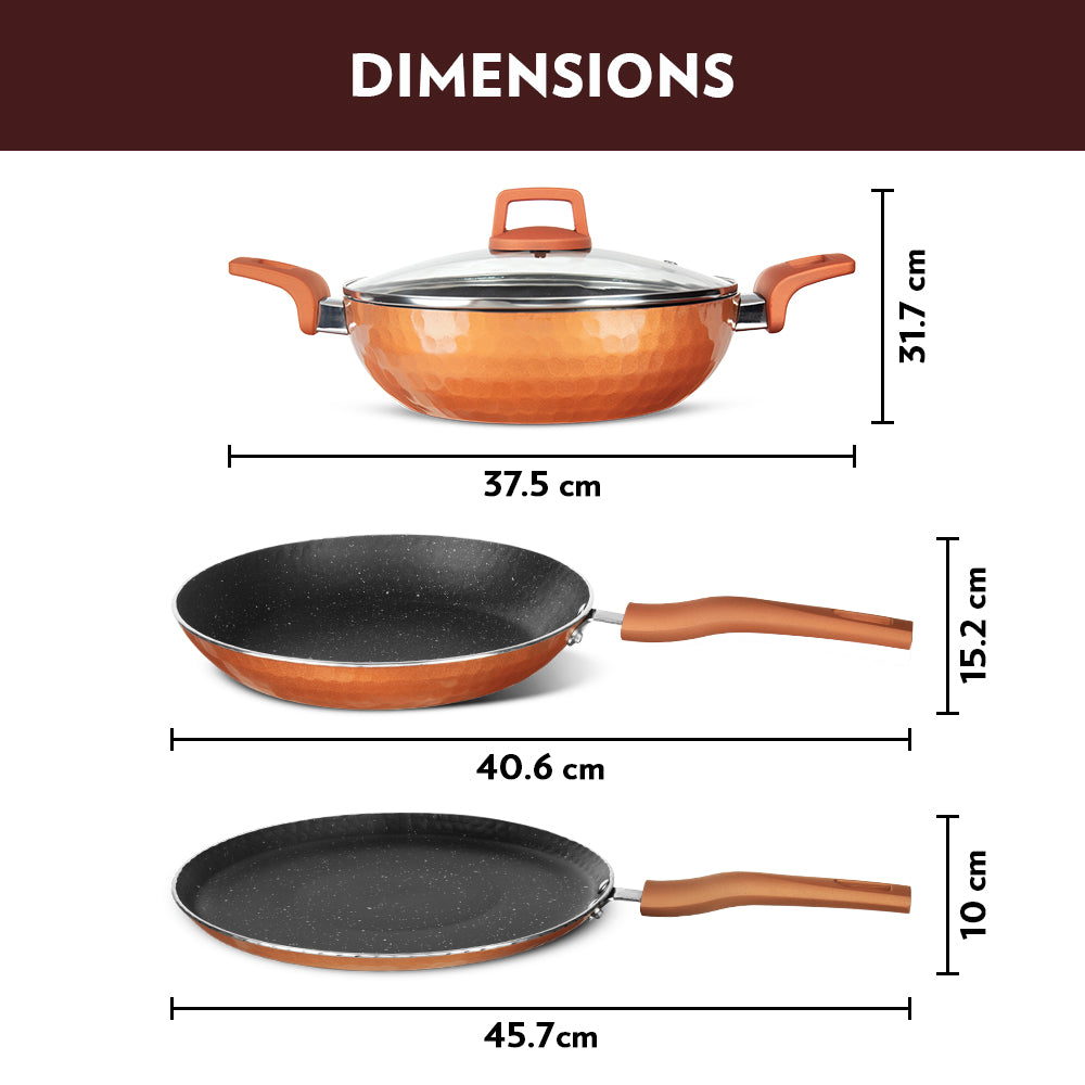 My Borosil Cookware Set 4 pc Set Russet Cookware Set, 4 Pc