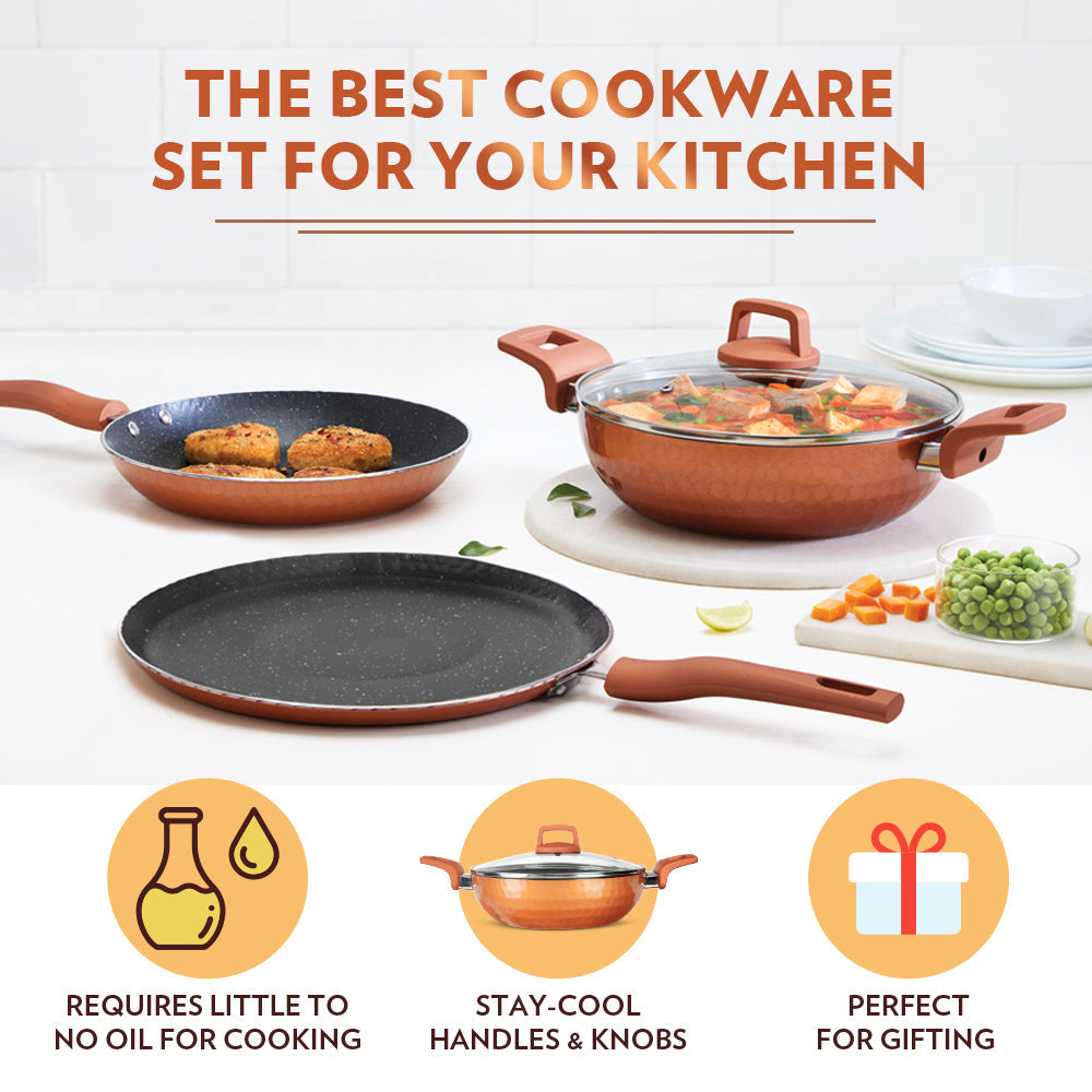 My Borosil Cookware Set 4 pc Set Russet Cookware Set, 4 Pc