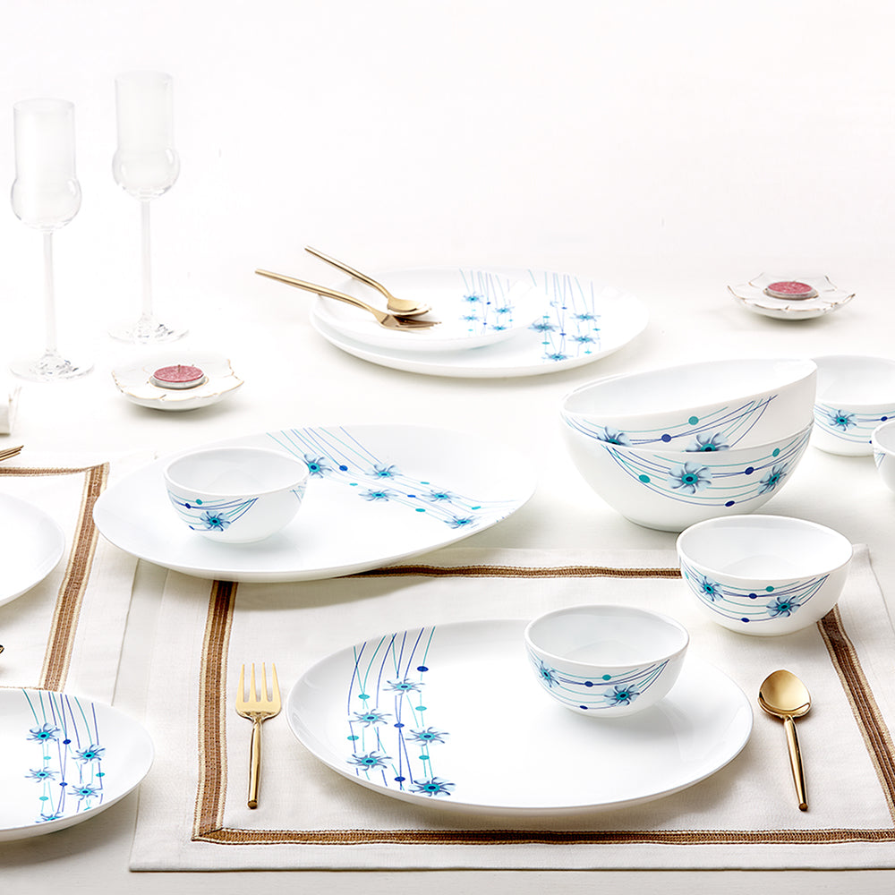 My Borosil Dinner Sets 13 pc Set: Serves 4 Bluebell Dinner Set