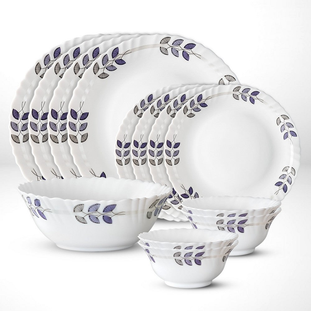 My Borosil Dinner Sets 13 pc Set: Serves 4 Floret Dinner Set