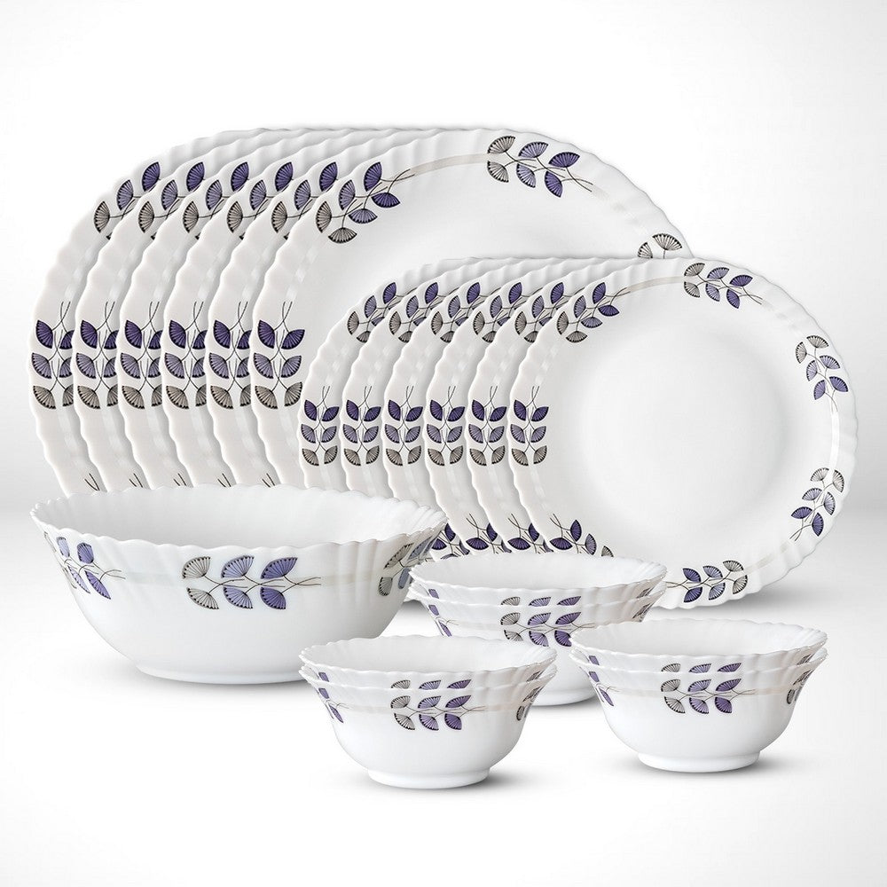 My Borosil Dinner Sets 19 pc Set: Serves 6 Floret Dinner Set