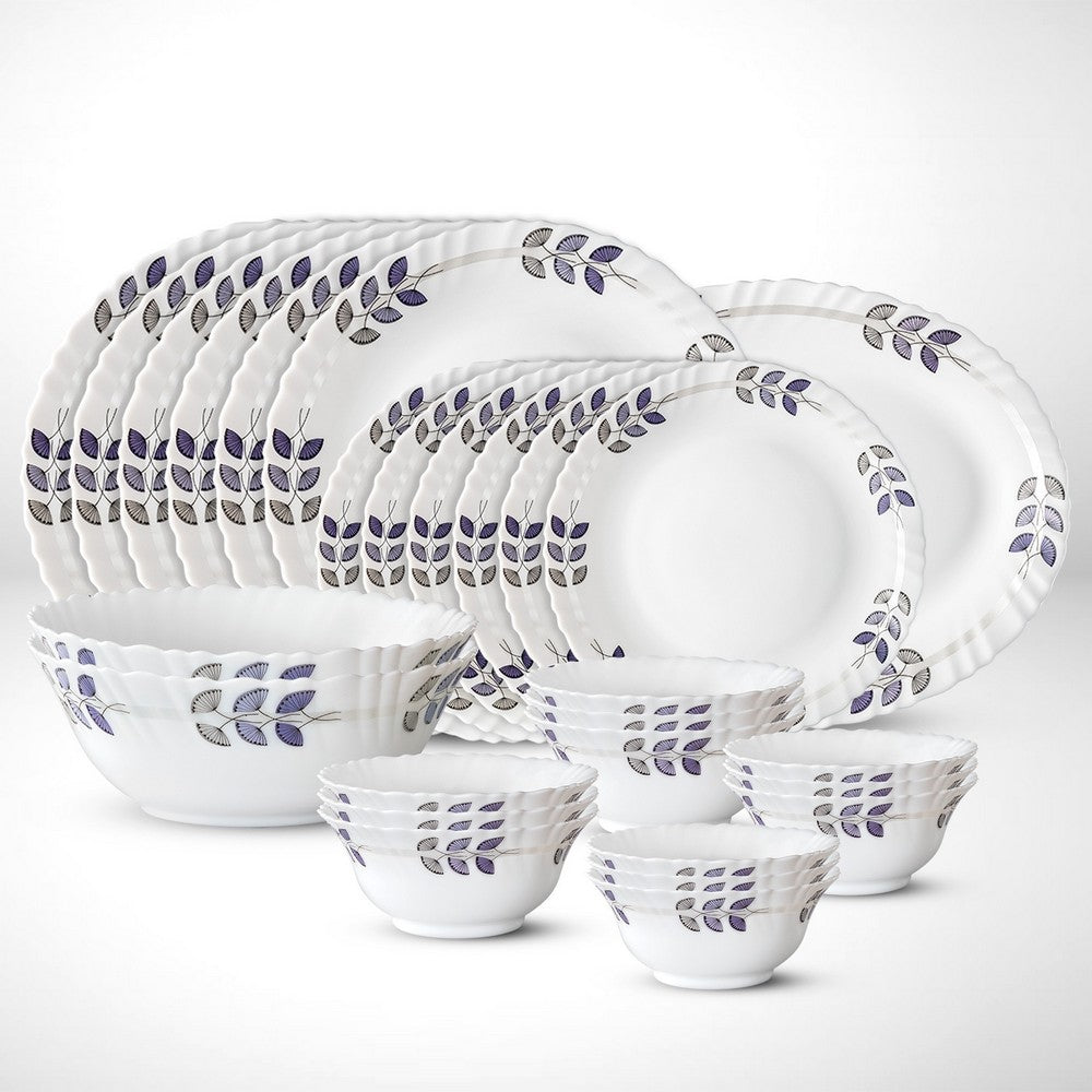 My Borosil Dinner Sets 27 pc Set: Serves 6 Floret Dinner Set