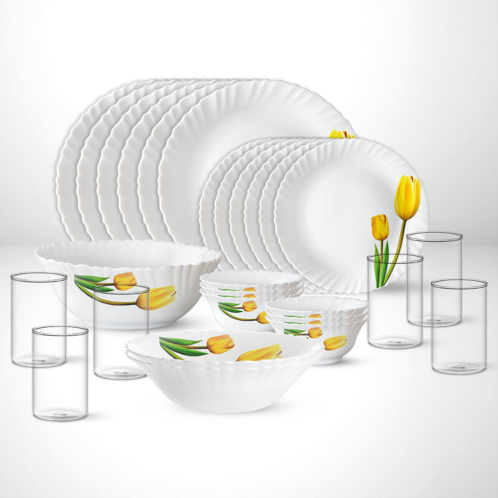 My Borosil Dinner Sets 27 pc Set: Serves 6 Lyana Dinner Set