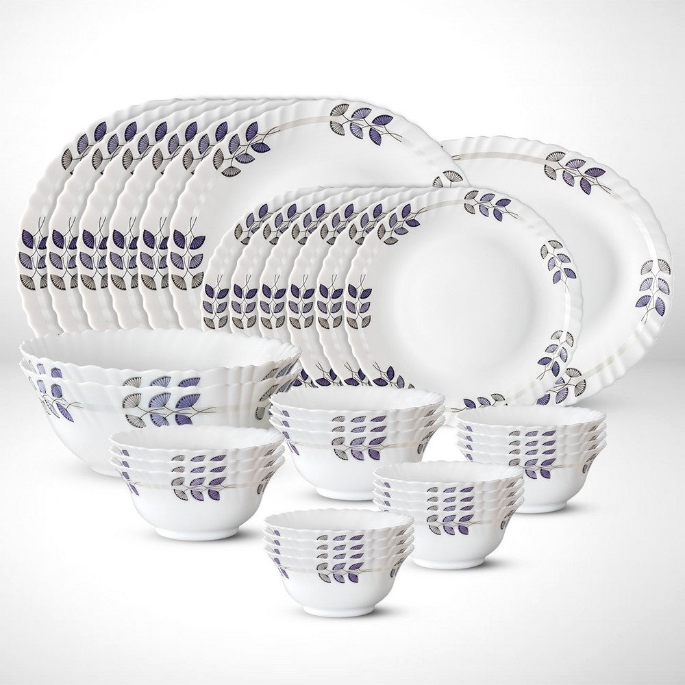 My Borosil Dinner Sets 33 pc Set: Serves 6 - Option-2 Floret Dinner Set