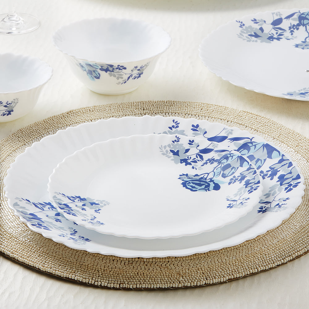 My Borosil Dinner Sets 44 pc Set: Serves 8 Blue Cascade Dinner Set