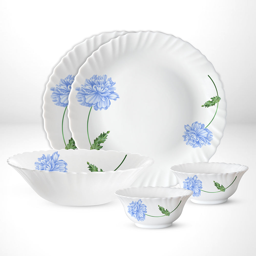 My Borosil Dinner Sets 5 pc Set: Serves 6 Blue Mist Dinner Set