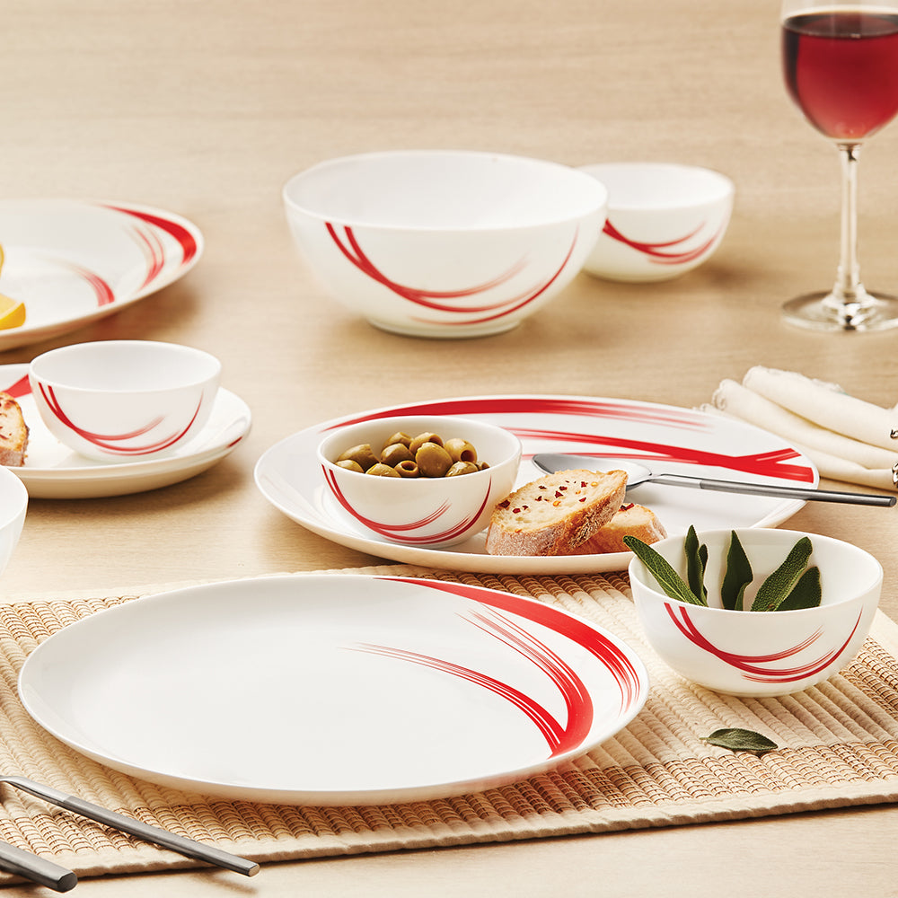 My Borosil Dinner Sets Red Stella Dinner Set