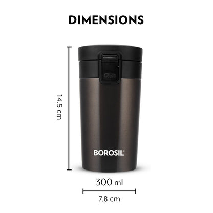 My Borosil Insulated Mug 300 ml Coffeemate Insulated Mug, Mocha