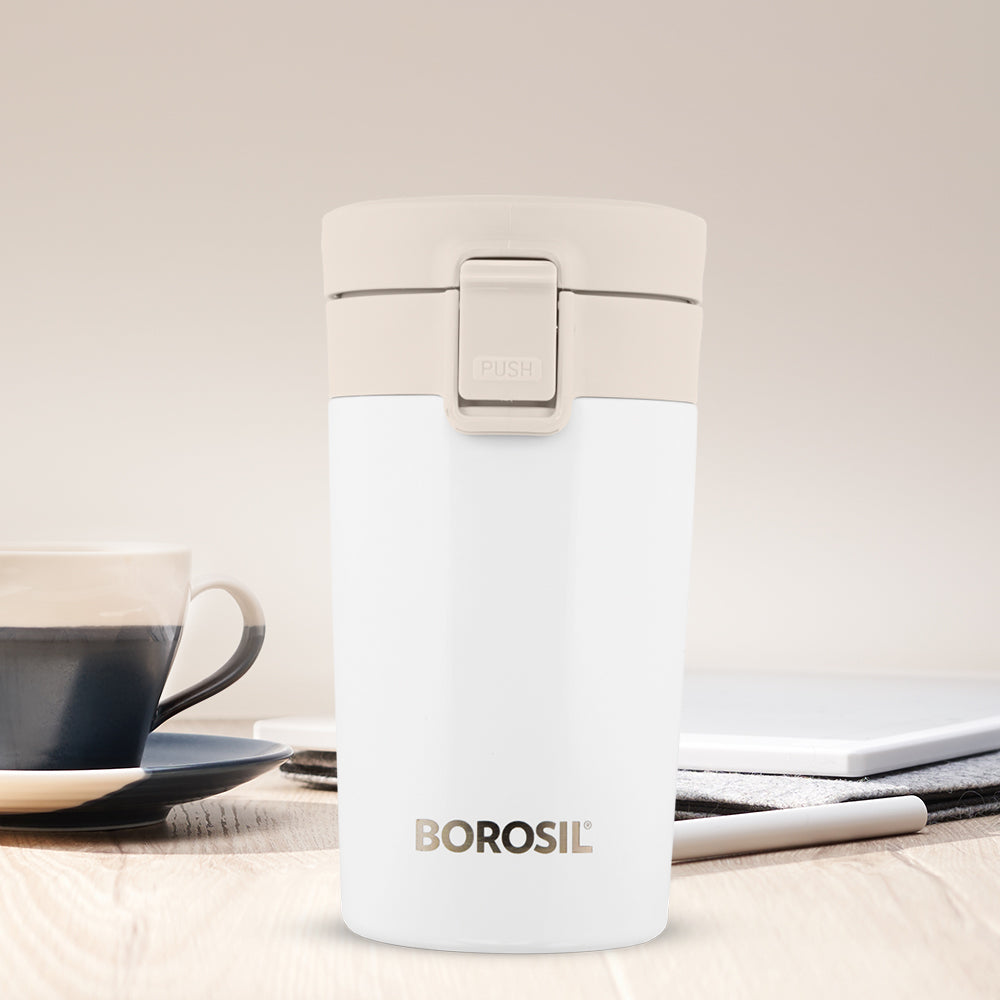 My Borosil Insulated Mug 300 ml Coffeemate Insulated Mug, White