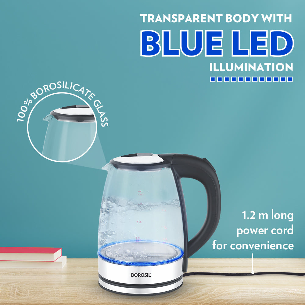 My Borosil Electric Kettles Electric Glass Kettle, 1.8L