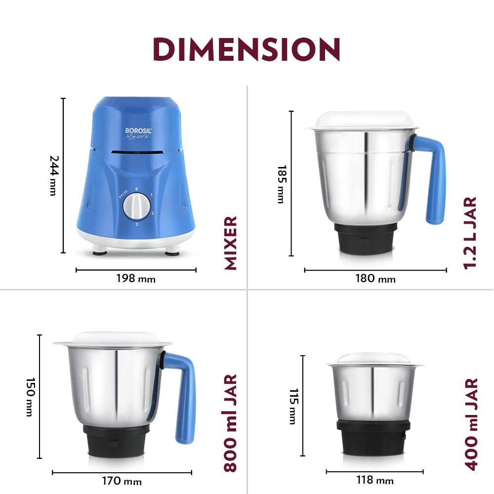 My Borosil Mixer Grinders Star Mixer Grinder - Blue