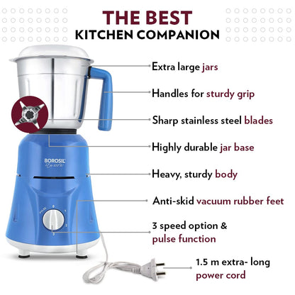 My Borosil Mixer Grinders Star Mixer Grinder - Blue