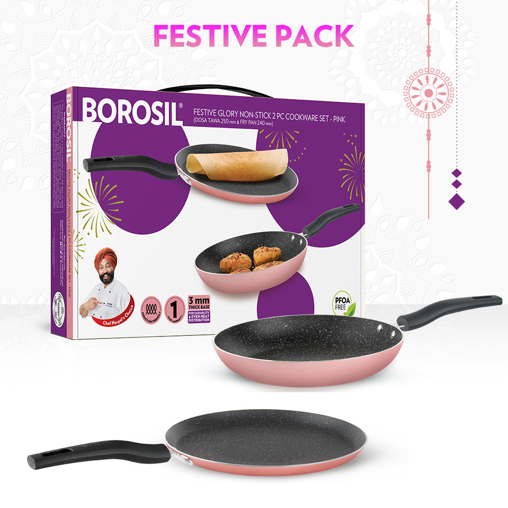 My Borosil Cookware Set Festive Glory Cookware Set, Pink