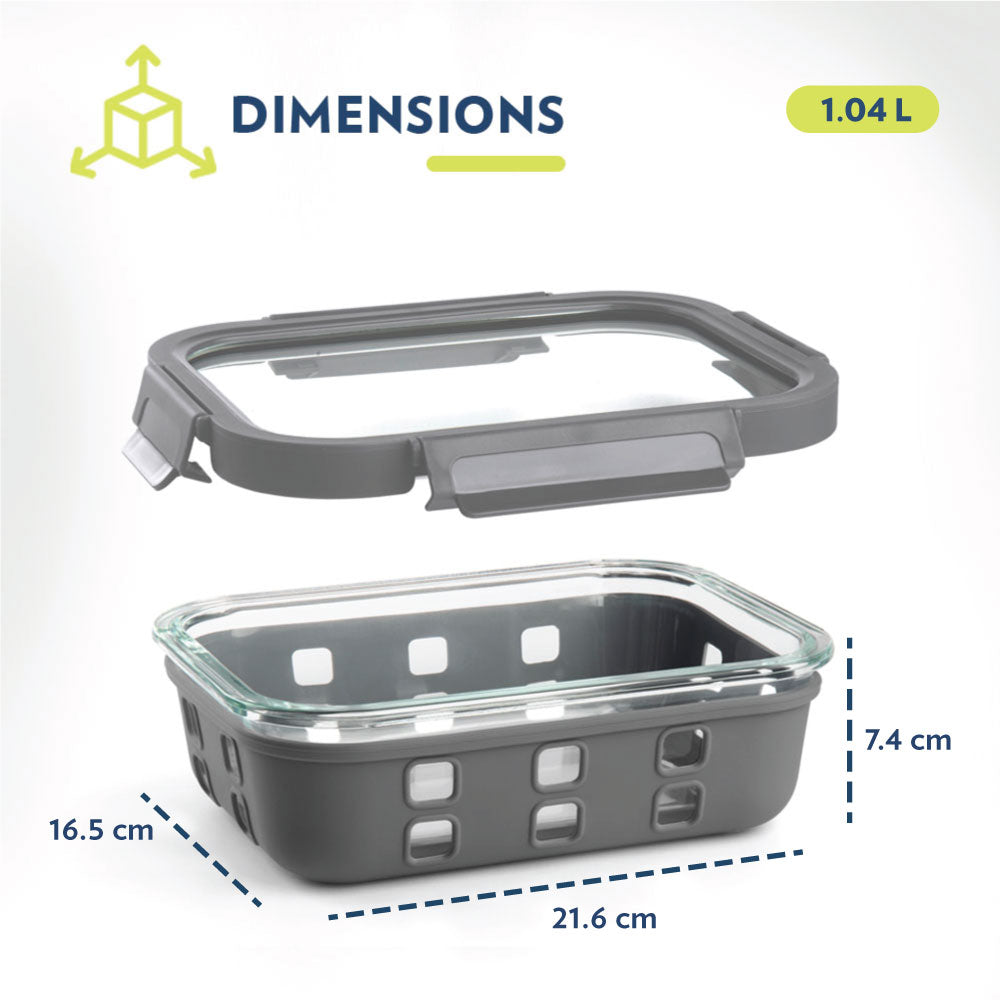 My Borosil Glass Containers Klip n Store Plus Rectangular Glass Container