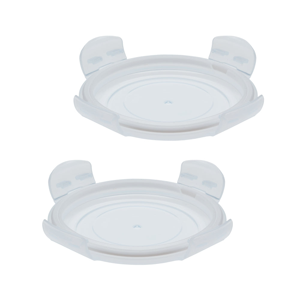 Borosil Round 240 ml Lid w Gasket, Set of 2